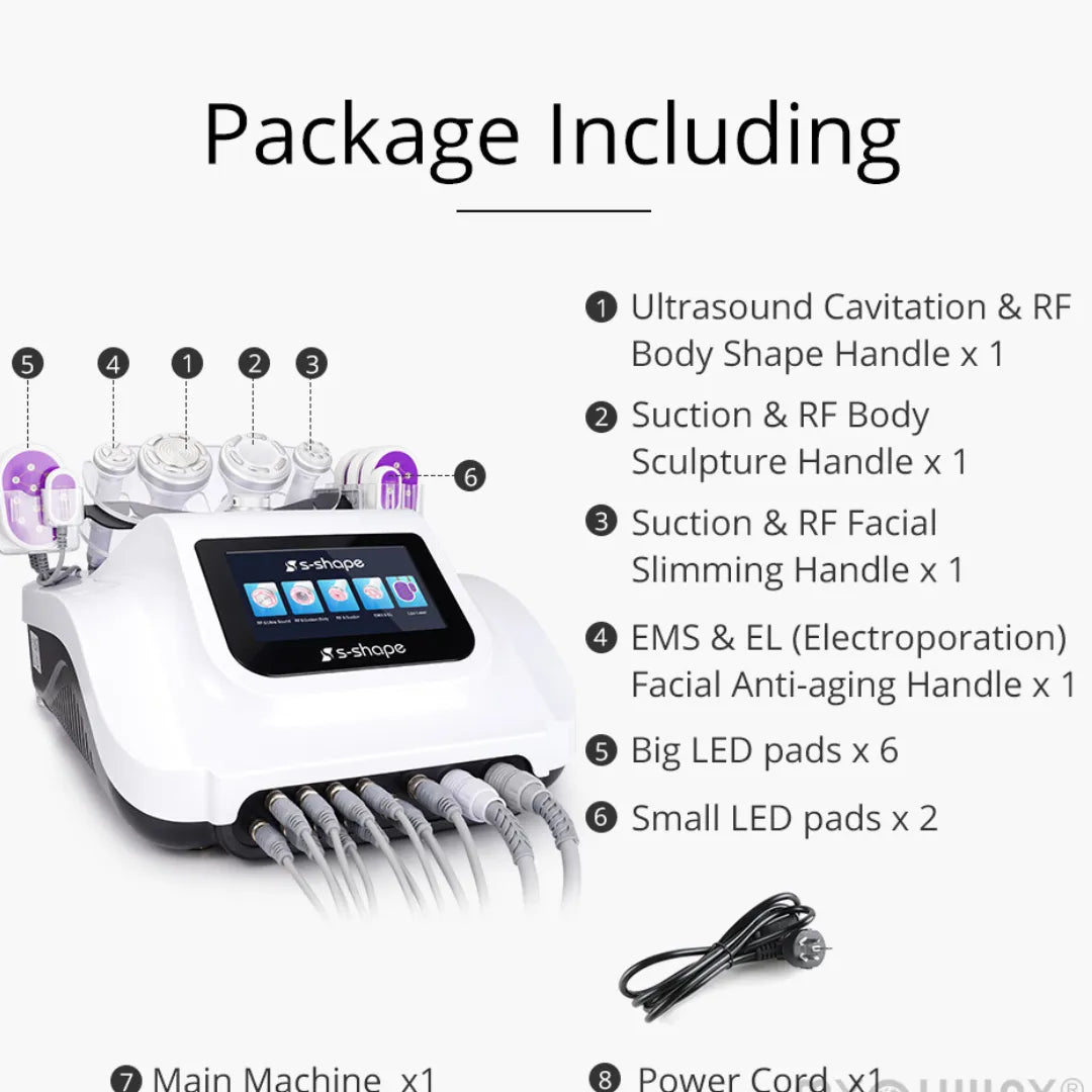 30K 6 In 1 S Shape Cavitation Machine With Lipo Laser 5mw - Foreverfly