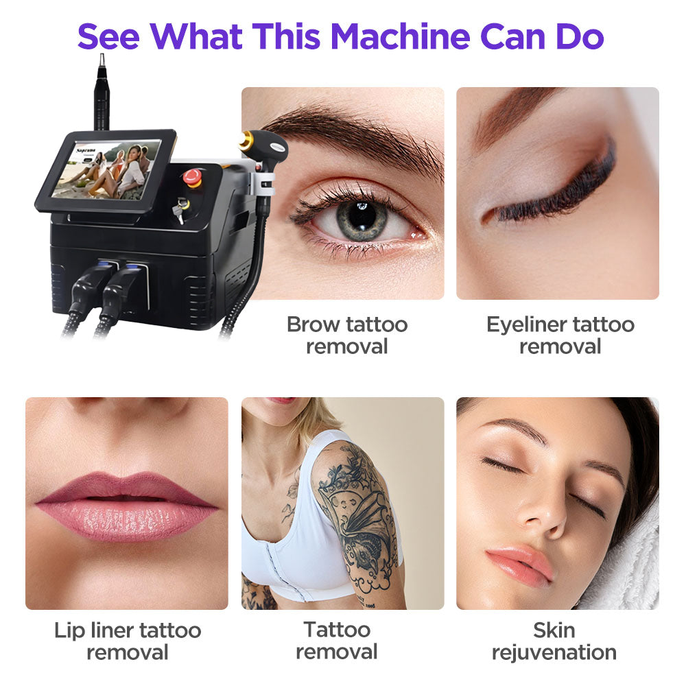 2-In-1 Picosecond 808 Diode Laser Machine Hair Removal Tattoo Removal - Foreverfly