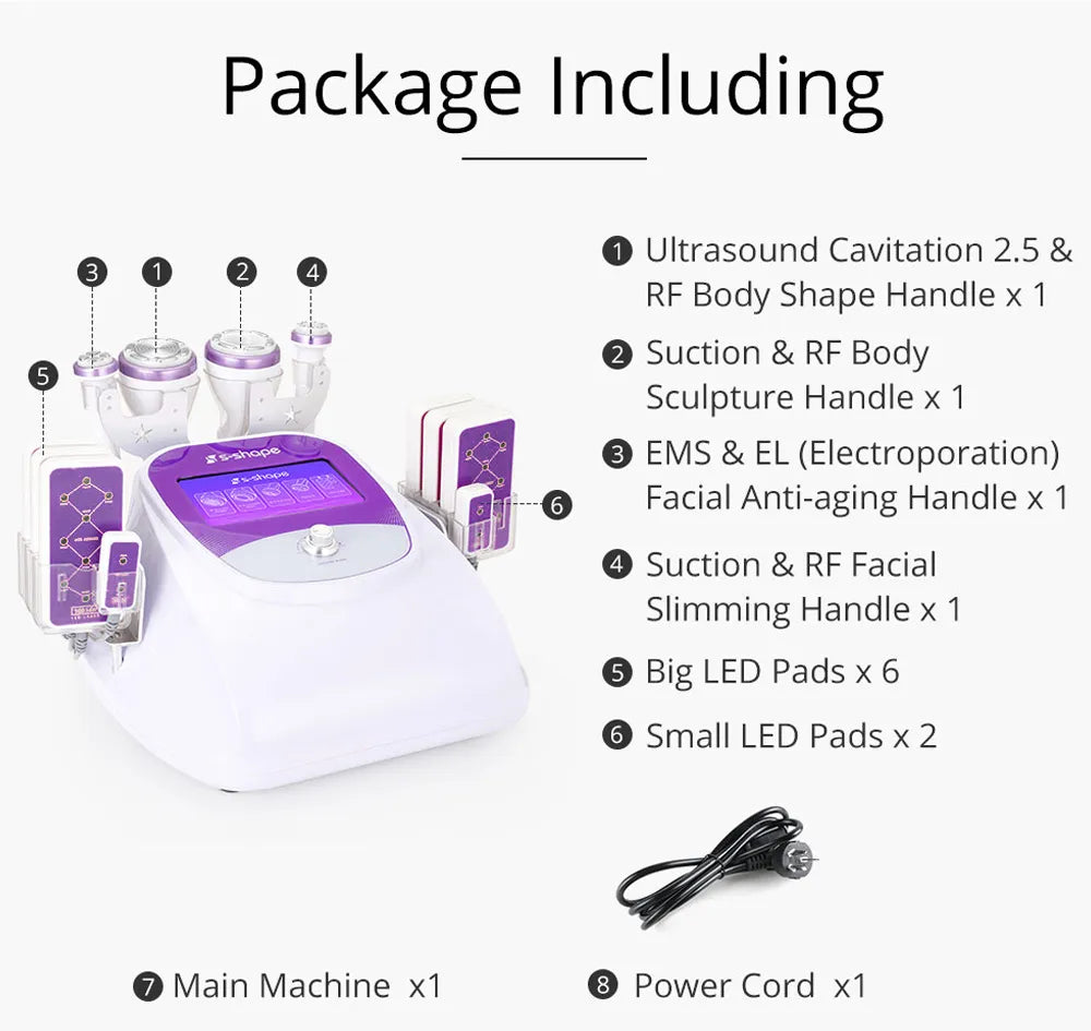 6 In 1 30K S Shape Cavitation Machine With 160MW Laser - Foreverfly