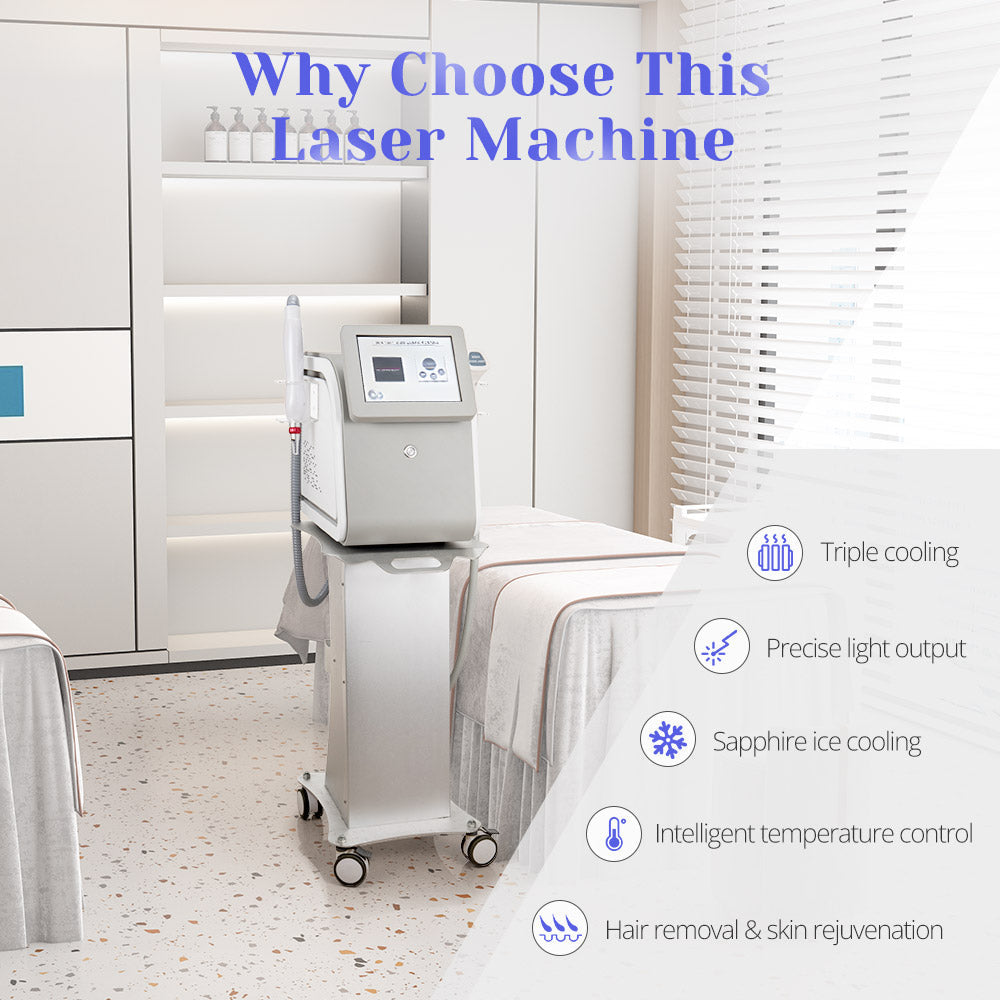 2 In1 DPT 808nm Diode Hair Removal YAG Laser Tattoo Removal Machine - Foreverfly