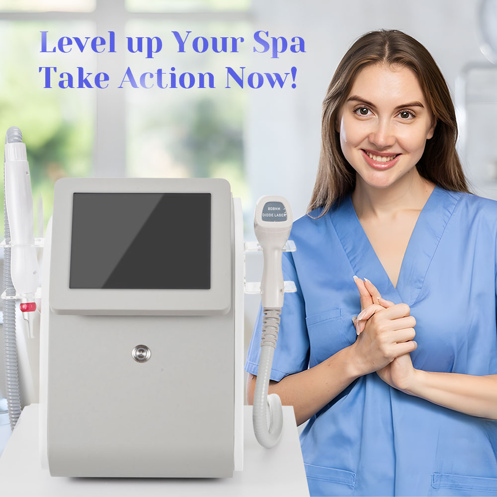 2 In1 DPT 808nm Diode Hair Removal YAG Laser Tattoo Removal Machine - Foreverfly