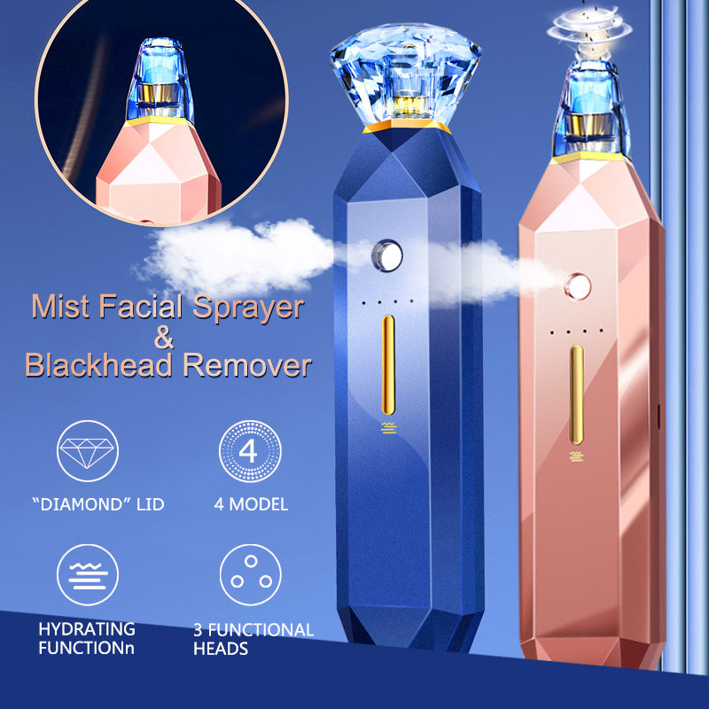 2-IN-1 Blackhead Remover Vacuum Pore Cleaner Acne Remover Mist Facial Sprayer Skin Mouisture Nose Face Deep Cleansing Skin Care - Foreverfly 