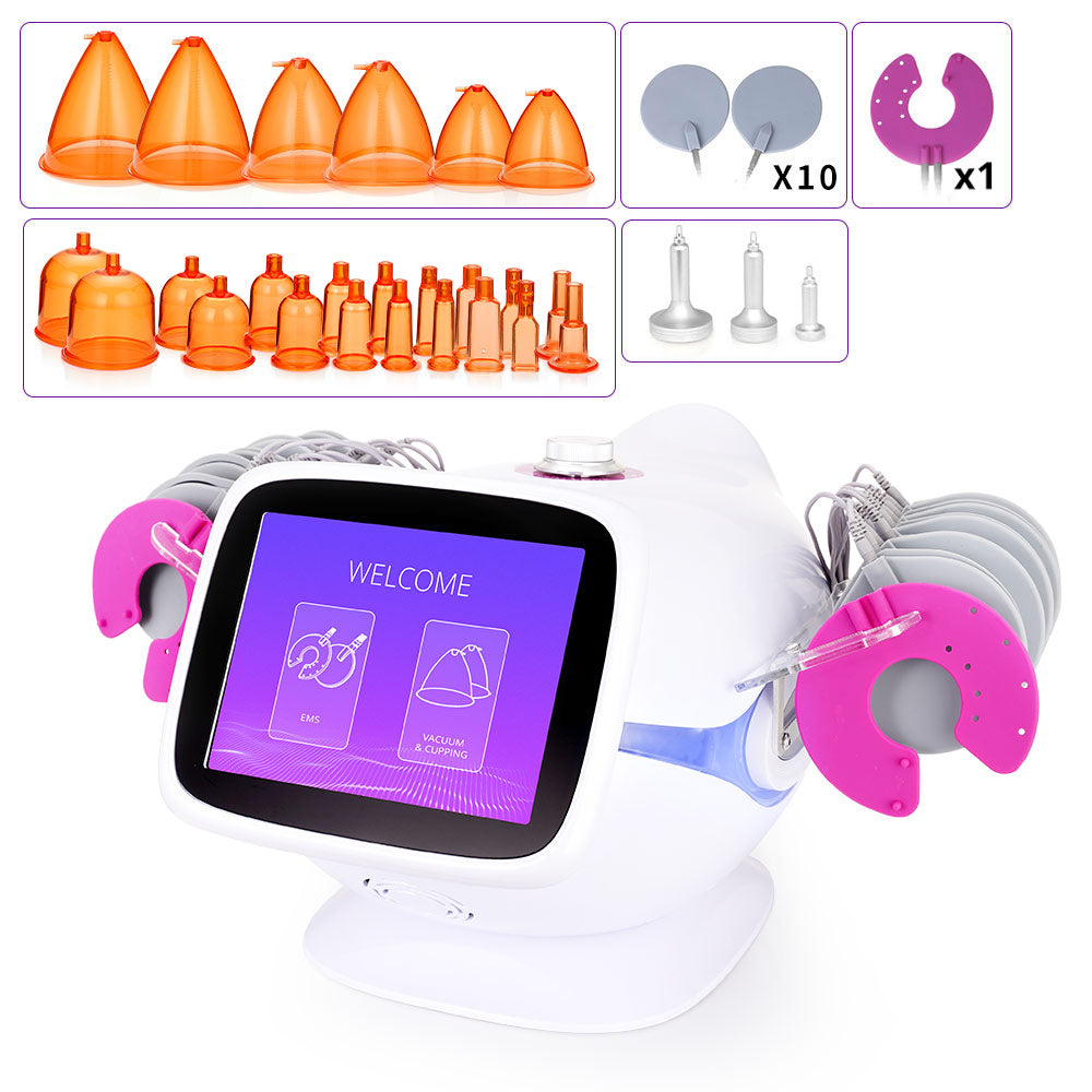 10 Pairs of EMS Pads And 1 Pair Breast Pads Vacumm Cupping Breast Enhancement Machine - Foreverfly 