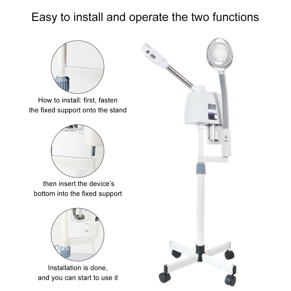 2 In 1 Pro Facial Steamer + 5x Magnifying Lamp Ozone Salon Spa Beauty Equipment - Foreverfly 