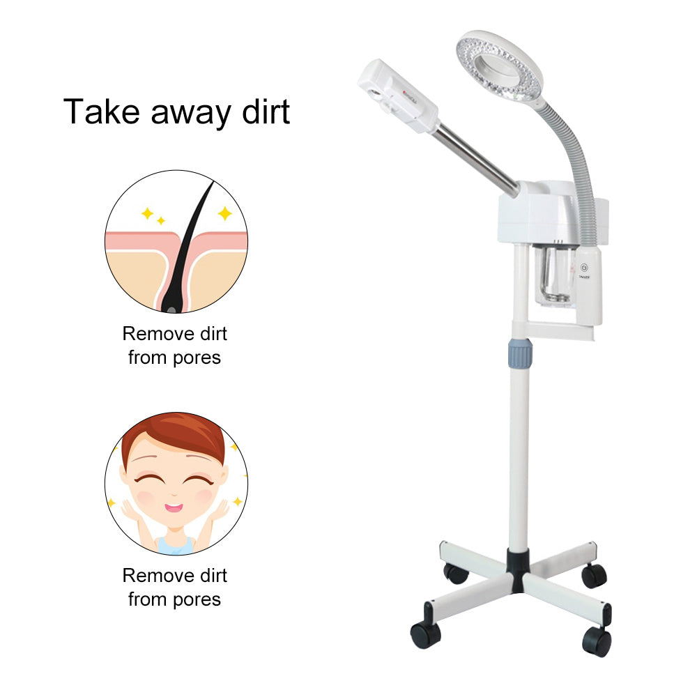 2 In 1 Pro Facial Steamer + 5x Magnifying Lamp Ozone Salon Spa Beauty Equipment - Foreverfly 