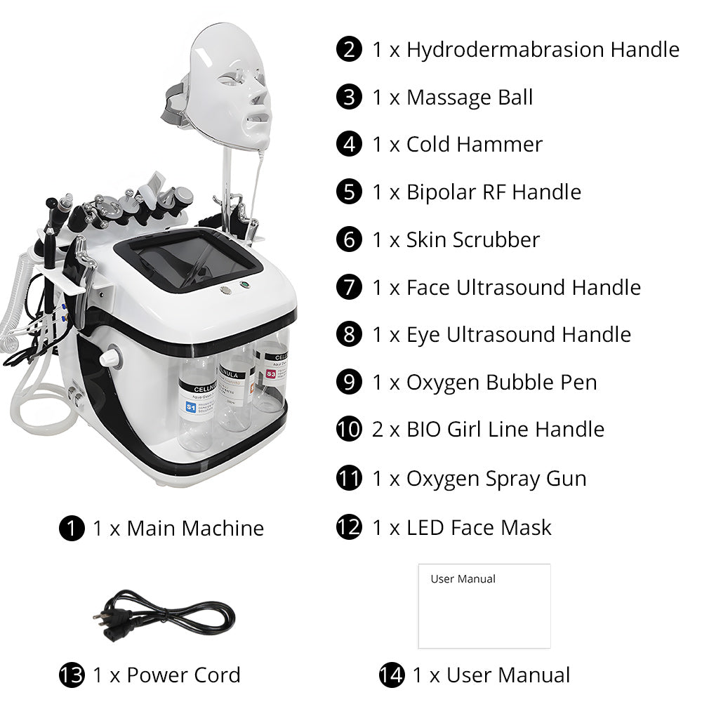 11 In 1 Hydrodermabrasion Beauty Skin System For Facial Care Skin Rejuvenation - Foreverfly 